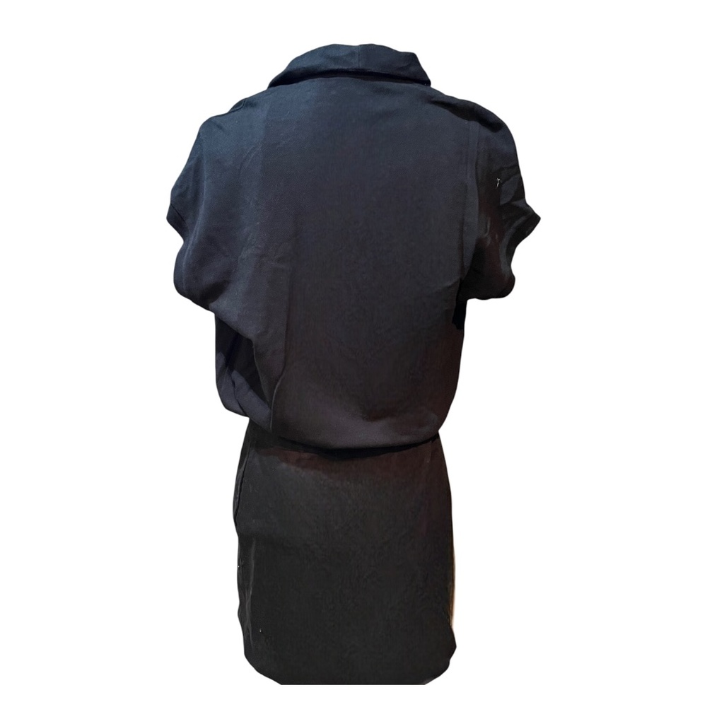 Lacoste Wrap Dress Short Sleeve Black Logo Size 34 - Picture 3 of 7